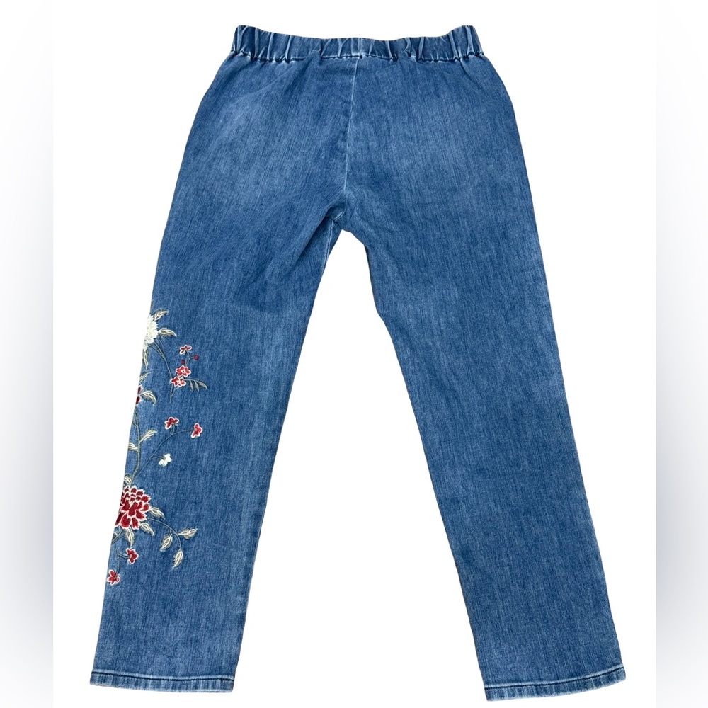 ✨ Soft Surrounding Jeans Women’s Petite Medium Pull-On Embroidered Denim Stretch - Picture 7 of 11